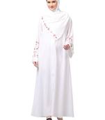 sleeves hand embrodery front open dubai style abaya with embroidered nida hijab