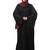 sleeves hand stone work with contrast inside slit front open abaya with hijab
