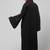sleeves hand stone work with contrast inside slit front open abaya with hijab