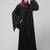 sleeves hand stone work with contrast inside slit front open abaya with hijab