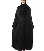 hand embroidered both side at front, sleeves and hijab front open abaya with hijab