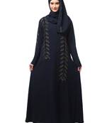 hand emroidred at sleeves front and hijab a line party abaya