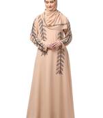 hand emroidred at sleeves front and hijab a line party abaya