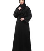 sleeves and hijab silver hand embroidred a line abaya