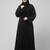 sleeves and hijab silver hand embroidred a line abaya