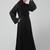 sleeves and hijab silver hand embroidred a line abaya
