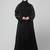 sleeves and hijab thread embrodery front open abaya