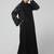 sleeves and hijab thread embrodery front open abaya