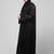 sleeves and hijab thread embrodery front open abaya