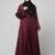 sleeves and hijab thread embrodery front open abaya