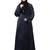 sleeves and hijab thread embrodery front open abaya