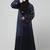 sleeves and hijab thread embrodery front open abaya