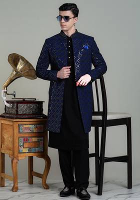 Arruga stylish men's indo-western jacket kurta set 1
