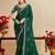 green moss chiffon silk blend bandhani printed saree with embroidered lace boarder with blouse