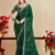 green moss chiffon silk blend bandhani printed saree with embroidered lace boarder with blouse 