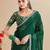 green moss chiffon silk blend bandhani printed saree with embroidered lace boarder with blouse