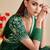 green moss chiffon silk blend bandhani printed saree with embroidered lace boarder with blouse