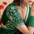 green moss chiffon silk blend bandhani printed saree with embroidered lace boarder with blouse