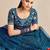 teal moss chiffon silk blend bandhani printed saree with embroidered lace boarder with blouse