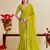 lemon moss chiffon silk blend bandhani printed saree with embroidered lace boarder with blouse 