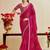 rani pink moss chiffon silk blend bandhani printed saree with embroidered lace boarder with blouse