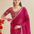rani pink moss chiffon silk blend bandhani printed saree with embroidered lace boarder with blouse