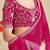 rani pink moss chiffon silk blend bandhani printed saree with embroidered lace boarder with blouse