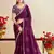purple moss chiffon silk blend bandhani printed saree with embroidered lace boarder with blouse 