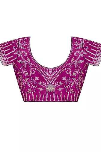 purple moss chiffon silk blend bandhani printed saree with embroidered lace boarder with blouse 