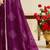 purple moss chiffon silk blend bandhani printed saree with embroidered lace boarder with blouse 