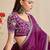 purple moss chiffon silk blend bandhani printed saree with embroidered lace boarder with blouse 