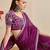 purple moss chiffon silk blend bandhani printed saree with embroidered lace boarder with blouse 