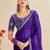 lavender moss chiffon silk blend bandhani printed saree with embroidered lace boarder with blouse 