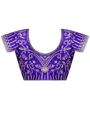lavender moss chiffon silk blend bandhani printed saree with embroidered lace boarder with blouse  5