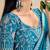 skyblue moss chiffon silk blend bandhani printed saree with embroidered lace boarder with blouse