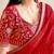 red moss chiffon silk blend bandhani printed saree with embroidered lace boarder with blouse