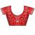 red moss chiffon silk blend bandhani printed saree with embroidered lace boarder with blouse