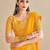 mustard moss chiffon silk blend bandhani printed saree with embroidered lace boarder with blouse