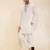 Ivory plain silk kurta set