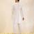 Ivory plain silk kurta set