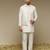 White floral embroidered silk Nehru Jacket Set