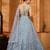 Grey- Net Fabric Sequins embroidery Semi-Stitched Lehenga & Unstitched Blouse With Dupatta