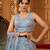 Grey- Net Fabric Sequins embroidery Semi-Stitched Lehenga & Unstitched Blouse With Dupatta