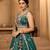 Green- Tissue Fabric Sequins embroidery Semi-Stitched Lehenga & Unstitched Blouse With Dupatta