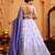 Lavender- Tissue Fabric Sequins embroidery Semi-Stitched Lehenga & Unstitched Blouse With Dupatta