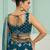 Teal- Silk Fabric Sequins embroidery Semi-Stitched Lehenga & Unstitched Blouse With Dupatta