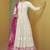 Grey embroidered ,sequins &  digital print  work georgette anarkali lehenga  - free size stitching (size upto 42")