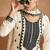 White embroidery & sequins work chinnon silk palazzo straight - free size stitching (size upto 42")