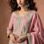 Lilac embroidery & sequins work chinnon silk straight  palazzo - free size stitching (size upto 42")