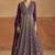 Purple embroidery & sequins work chinon gown  - free size stitching (size upto 42")